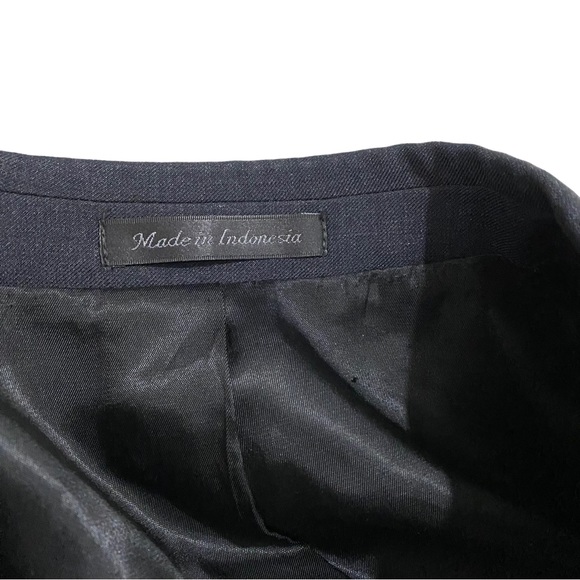 CALVIN KLEIN Men Black 100% Wool Jacket 46L Fully Lined Formal - Picture 11 of 13